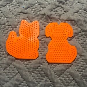 Orange Perler bead Cat & Dog Pegboards